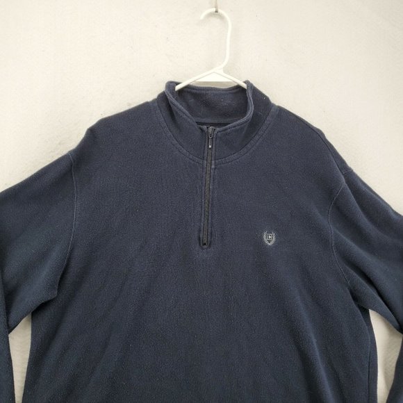 Chaps Shirt Men's Long Sleeve 1/4 Zip Pullover Sweatshirt Blue Extra Large - Picture 7 of 12